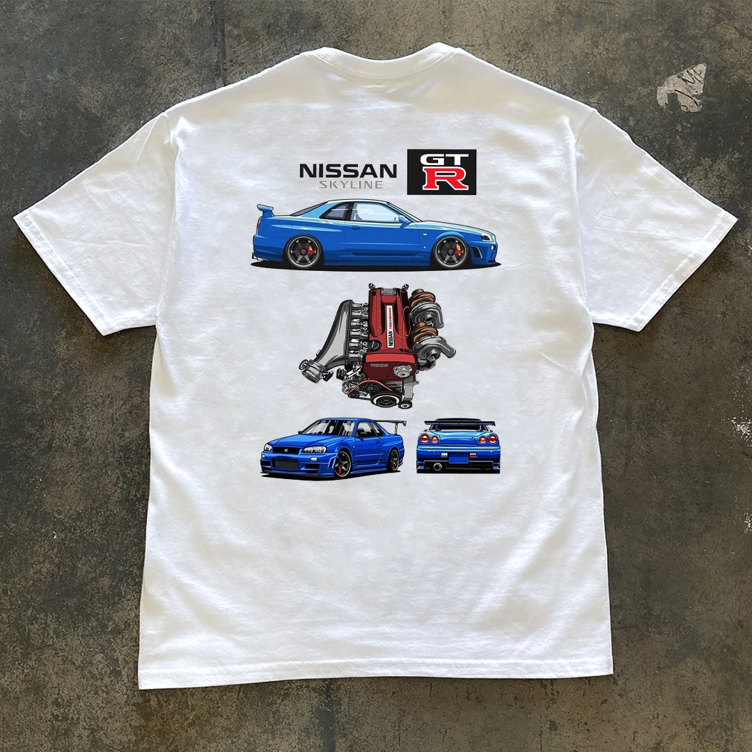 R34 GT-R - White Shirt – JDM YARD CO